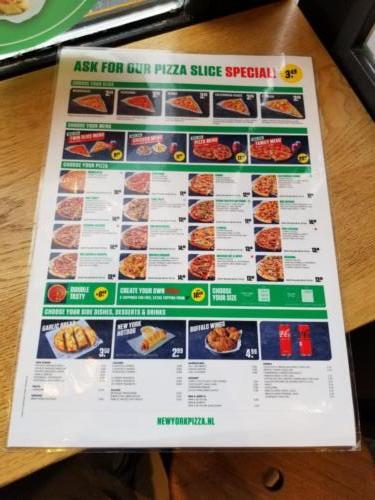 Pizza Menu